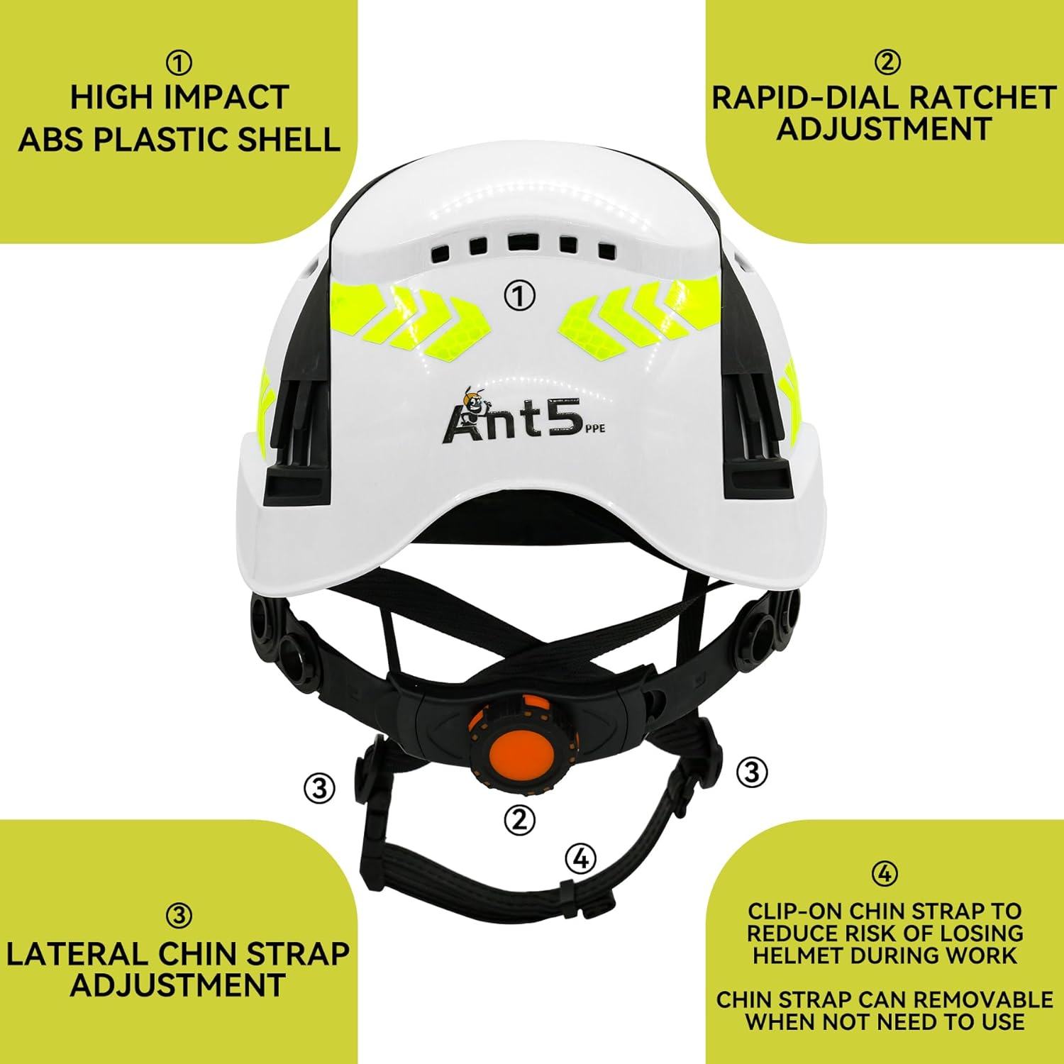 Hard Hat Hardhats Type 2 Class C and Class E&CE EN12492 Safety Helmet Hardhats Adjustable for Construction Head Protection ANSI Z89.1 Type II Class C &CE EN12492 - Image 3