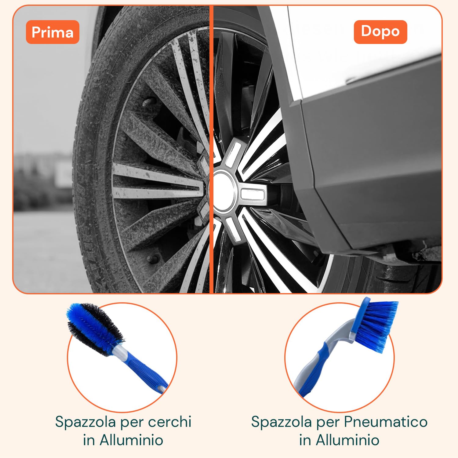 Kit Pulizia Auto Completo 16 Pezzi per Pulizia Auto Interni ed Esterni con Spazzola Lavaggio Auto, Panni in Microfibra e Guanti Chenille, Facile da Usare e Multiuso Professionale