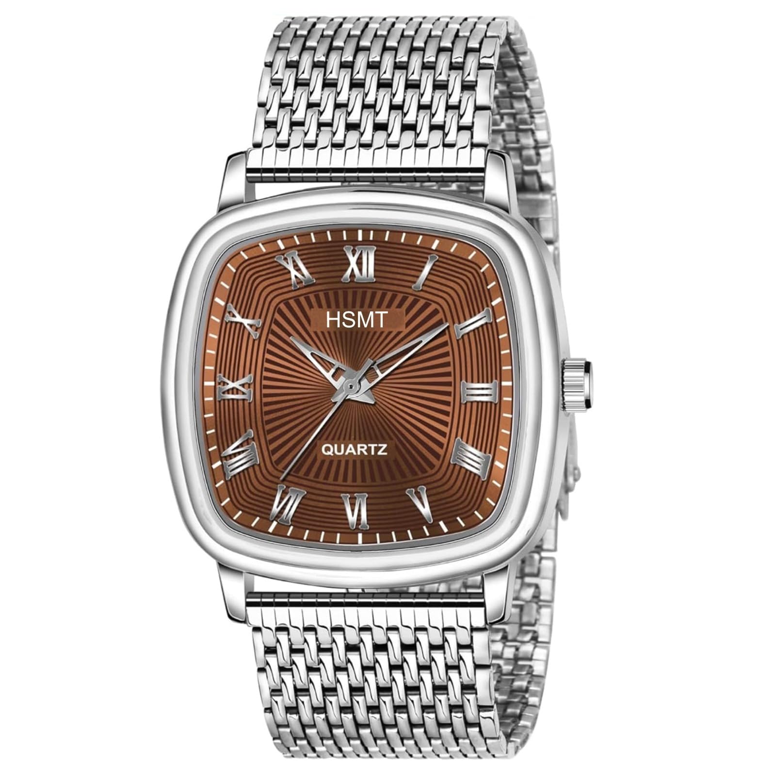 hsmt HT-222 Mesh Steel Chain Analog Wrist Watch for Men (Brown) (B0CNS7NZN1) Amazon Price History, Amazon Price Tracker