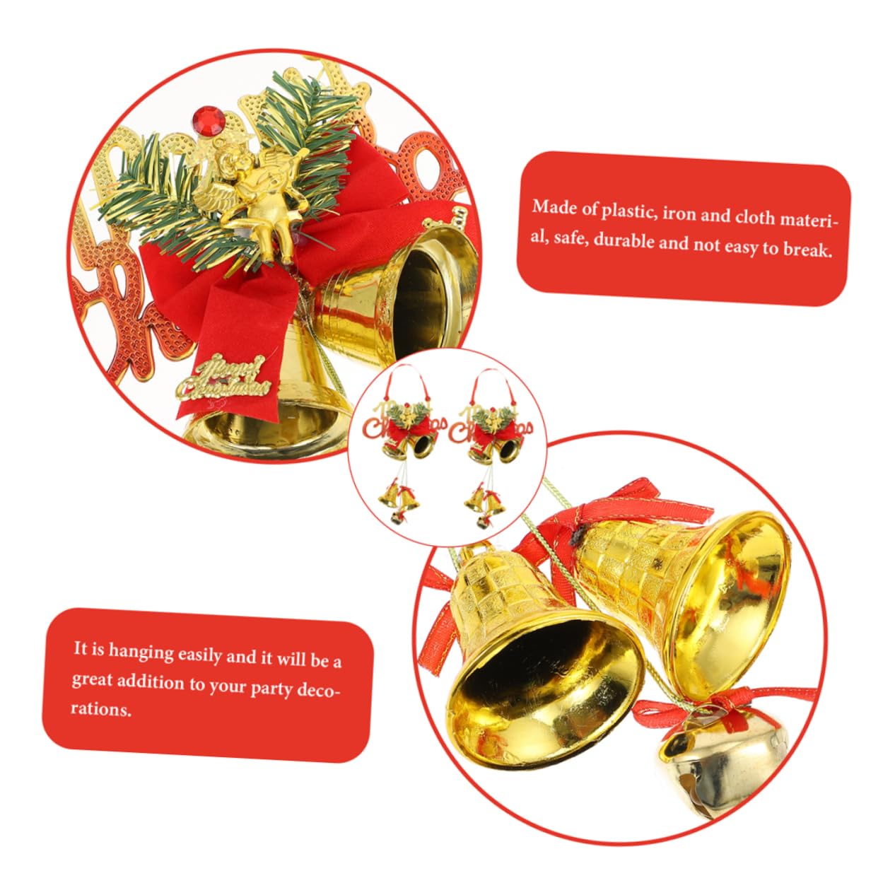 Cabilock 5 Set Decorazioni Natalizie Albero Di Natale Gonfiabile Campane Campane A Mano Ghirlanda Di Ganci Dimmerabili Ornamenti Di Caramelle Decora Natale Appendini Per 2 pezzi * 5
