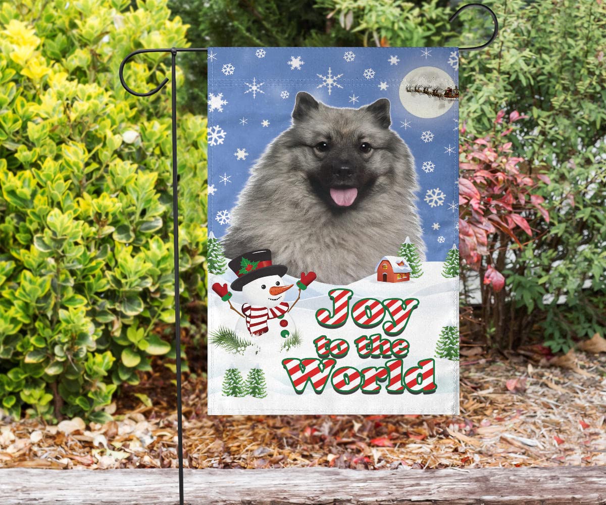 Keeshond Design Seasons Greetings Garden and House Flags - JillnJacks Exclusive Keeshond 1 / Garden Flag (18" X 12")