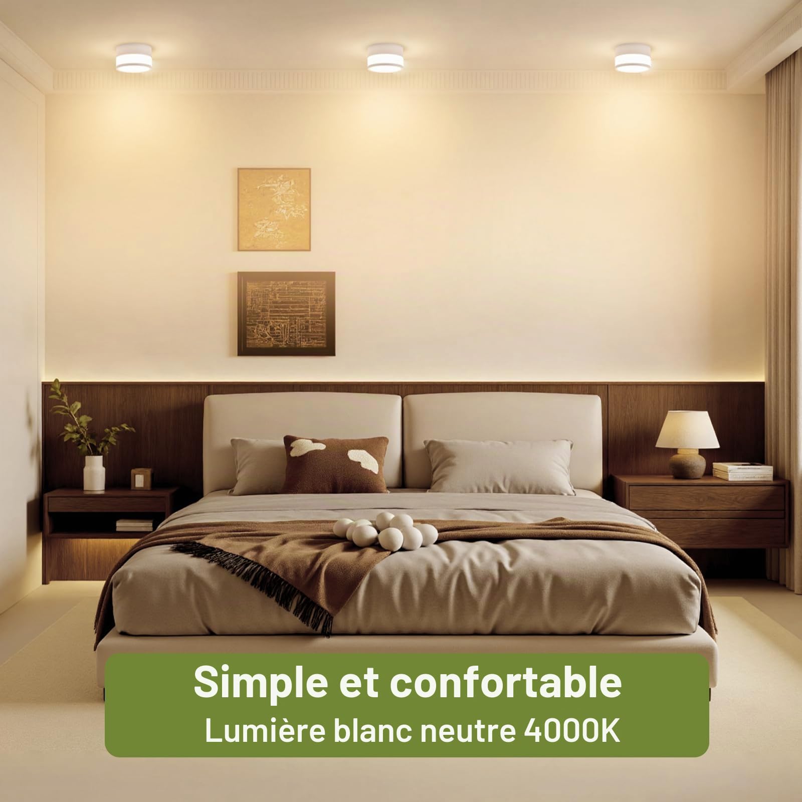 GeyouLux Spot LED Saillie IP65 4000K Spot Plafonnier Ø109*70mm 2PCS Blanc | 12W 1320LM Projecteur Saillie Luminaire Plafonnier Ronde Blanche Neutre pour Salle de Bain Couloir Salon