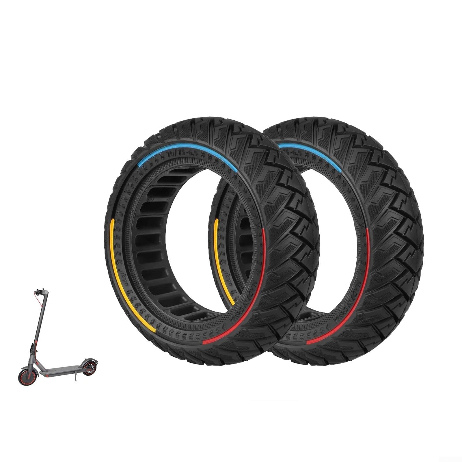 Pneu solide à motif d'ailes de 28 cm pour terrain accidenté