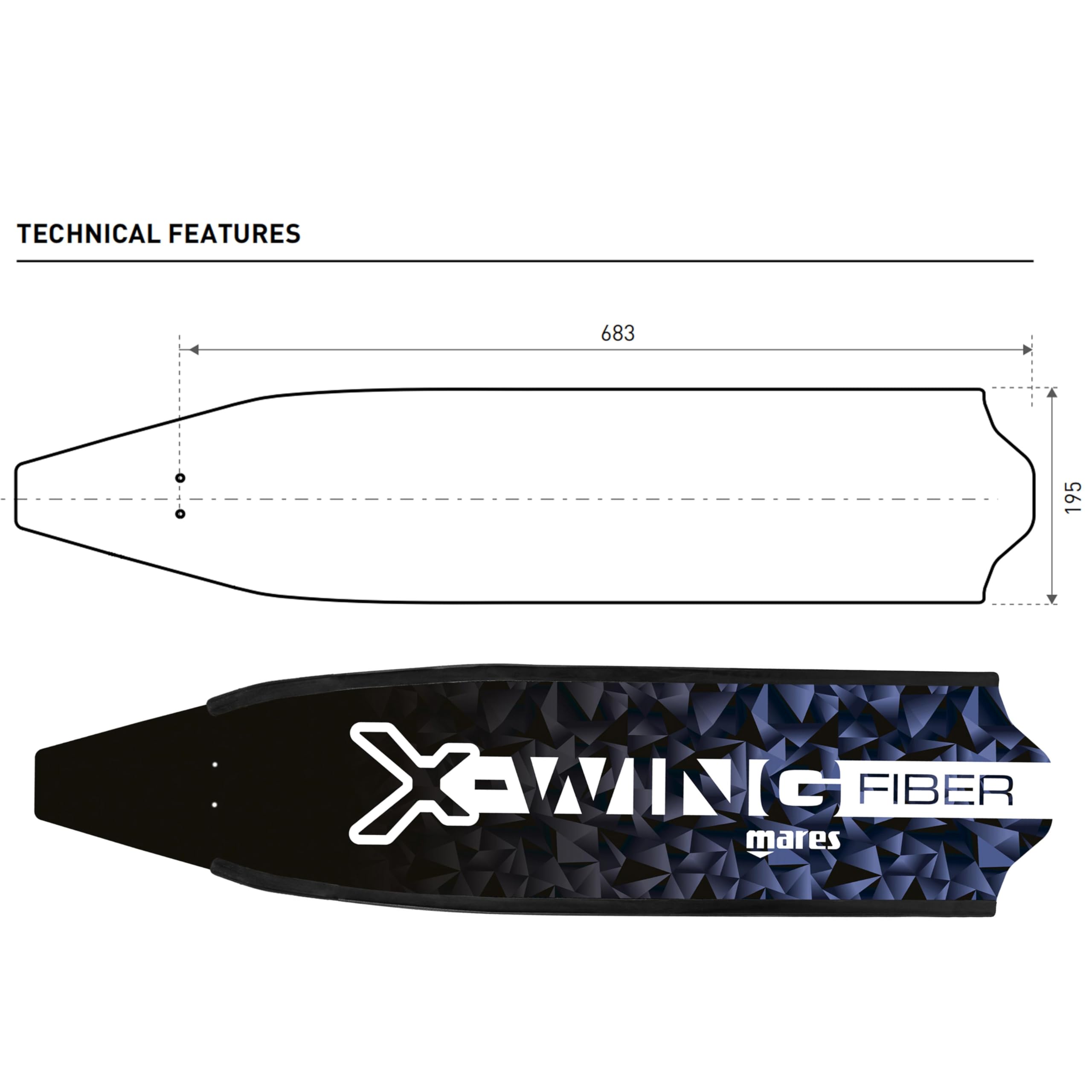 Mares Fin Blade X-Wing Fiber 420917INDISFT