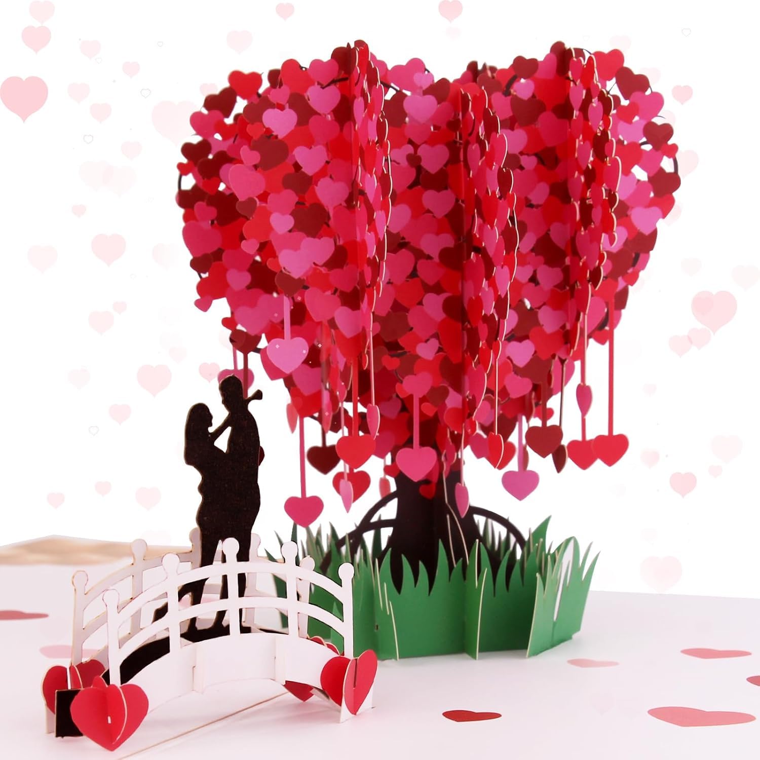 Rolcheleego Happy Anniversary Card for Wife, Love Tree Pop Up Wedding Card, Love 3D Cards for Her, Him, Husband, Boyfriend, Girlfriend, Greeting Cards for Engagement, Valentine's Day, Thinking of You