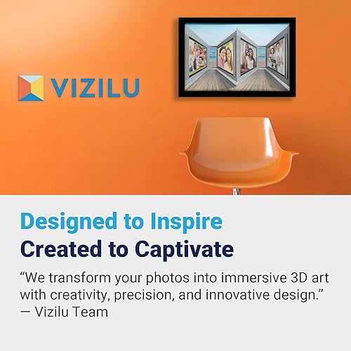 Miniatura 7 de Vizilu Portarretratos 3D con ilusión de perspectiva inversa, pantalla de montaje en pared de alta calidad para fotos de 12 x 18 pulgadas, decoración