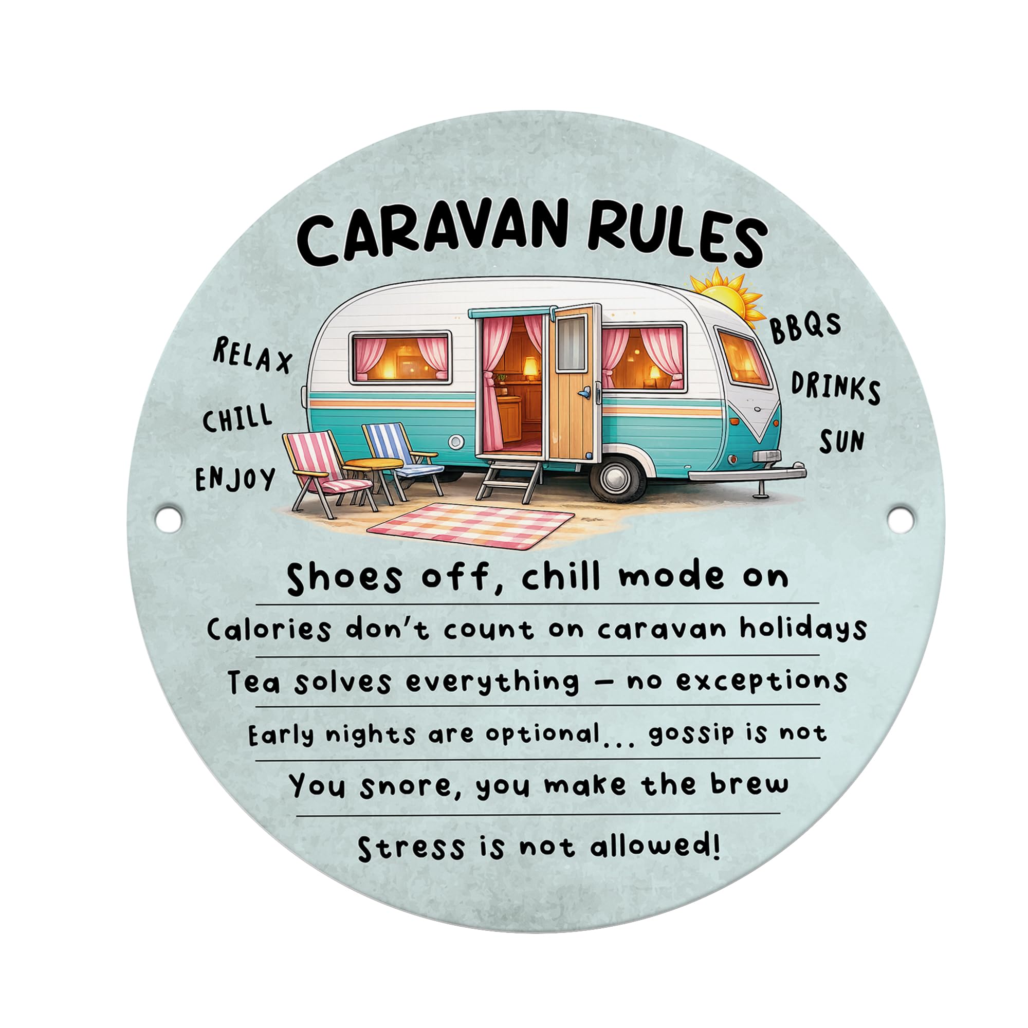 Red Ocean Caravan Rules Sign Hanging Acrylic Wall Door Sign Caravan Sign Friendship Gift For Him Her Camper Decor Campervan Plaque