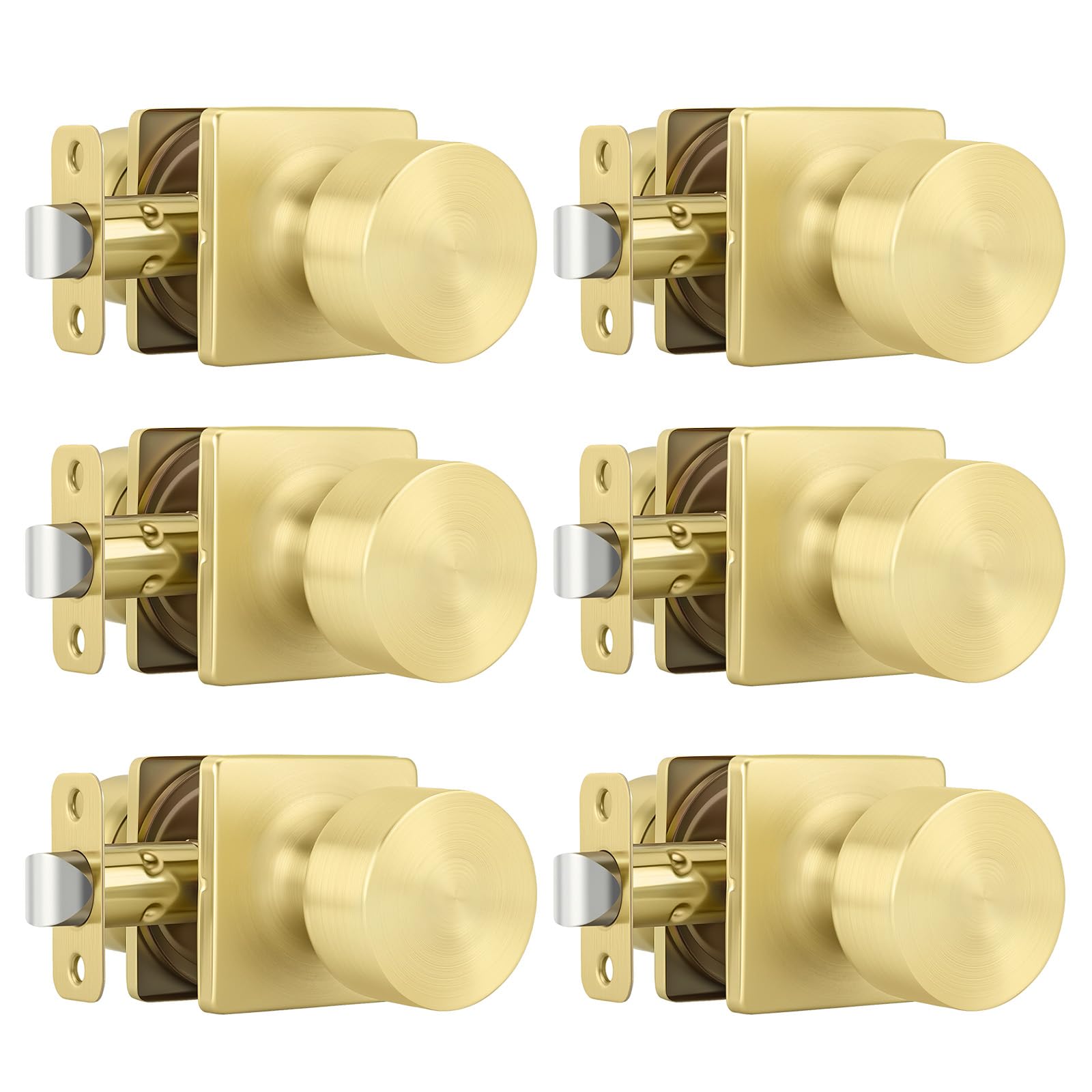 Goldenwarm Matte Black Door Knobs - 6 Pack -25
