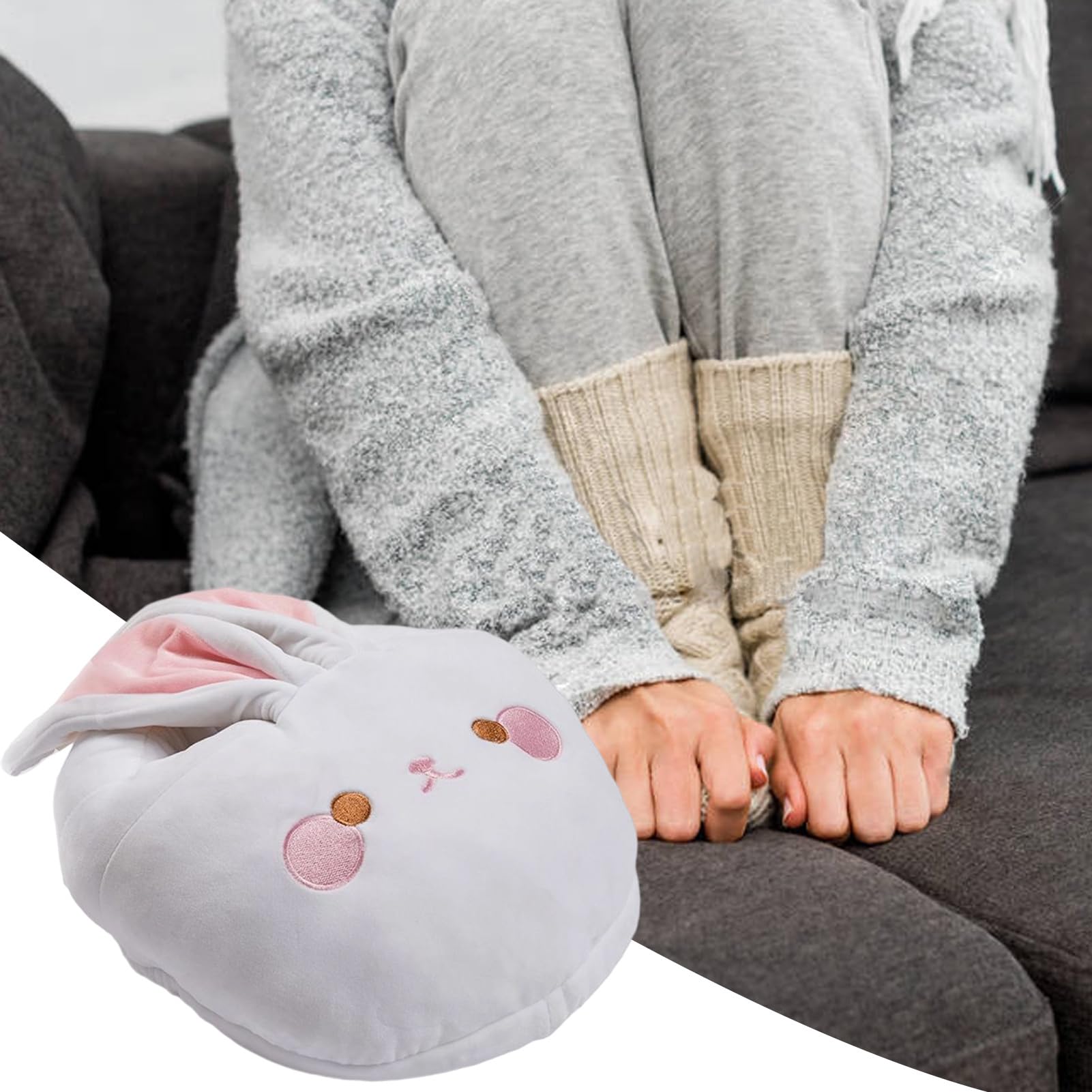 Chauffe-pieds électrique Chaussons Cartoon Doux Hiver Pour Femme Adulte Et