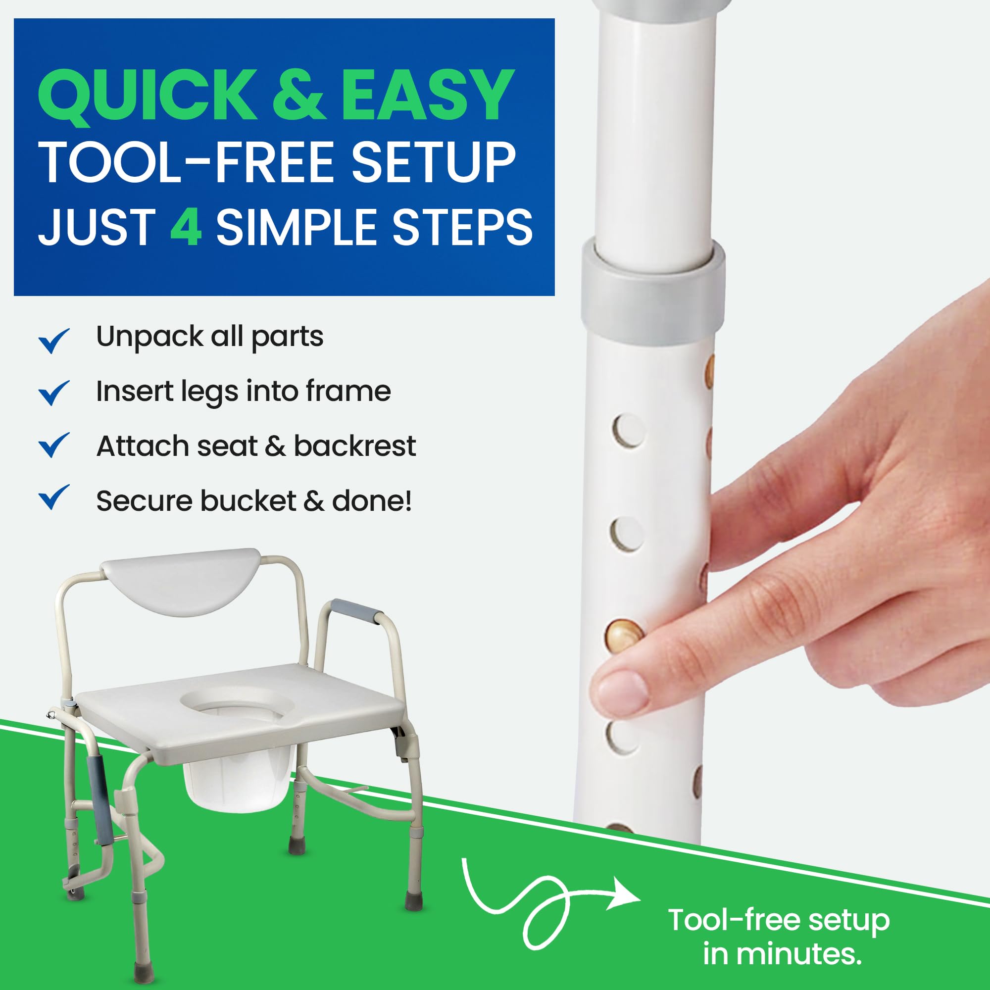 Healthline Trading Heavy Duty Drop Arm Bariatric Commode by Healthline Trading
