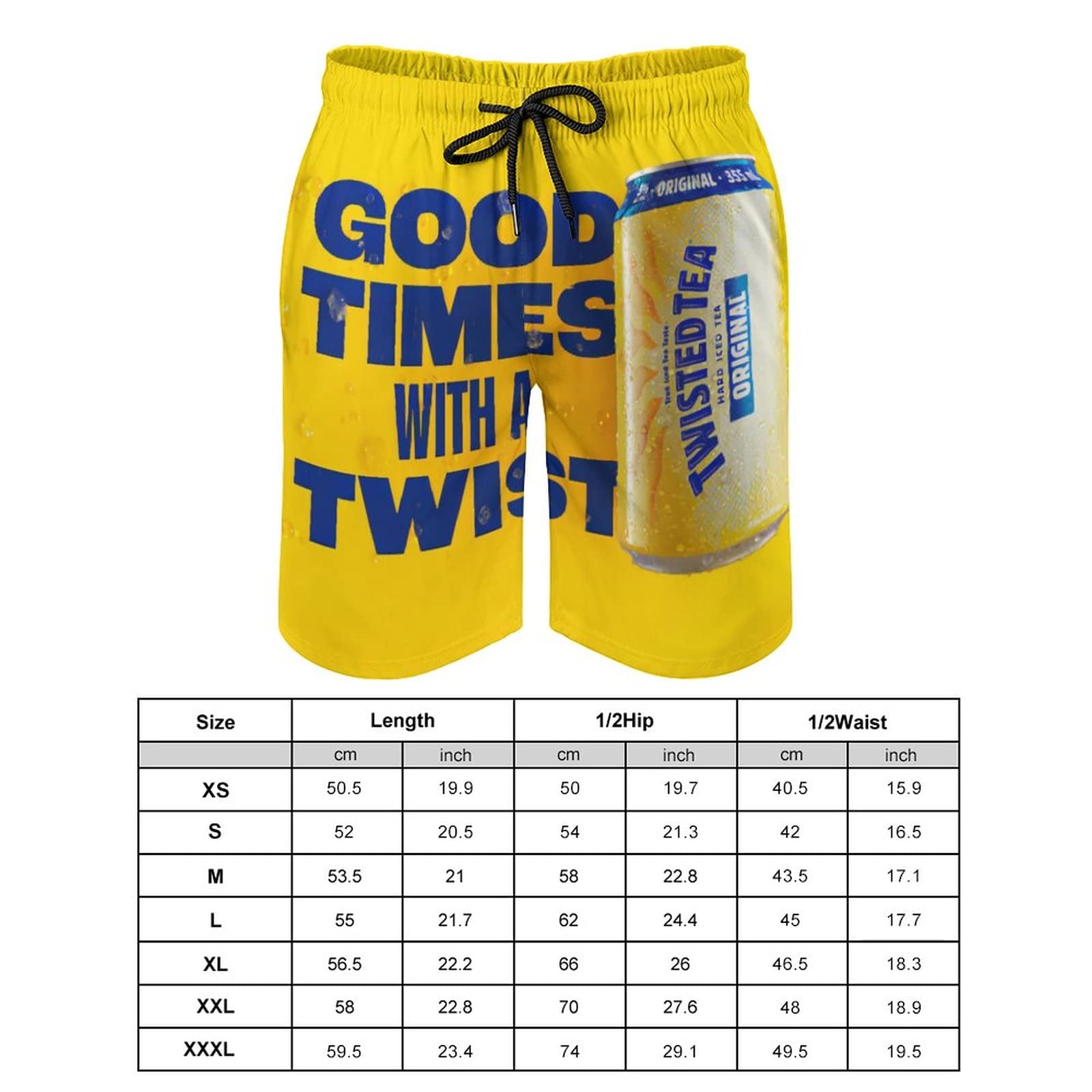 T-Wisted T-Ea Mens Swim Trunks Casual Beach Shorts Quick Dry Summer Boardshorts with Pockets Surf Short Board S