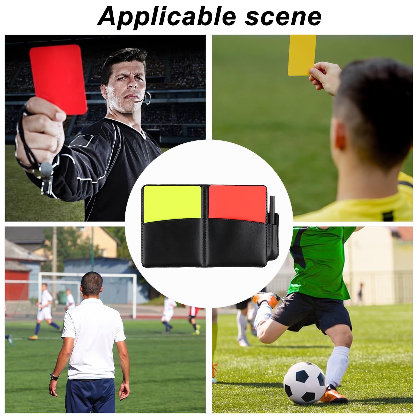 Set de Árbitro de Cartón con Tarjetas de Árbitro de Fútbol Deportivo,Cuaderno de Árbitro Deportivo de Fútbol, ​Tarjetas Amarillas y Rojas para Juegos de Fútbol Deportivo