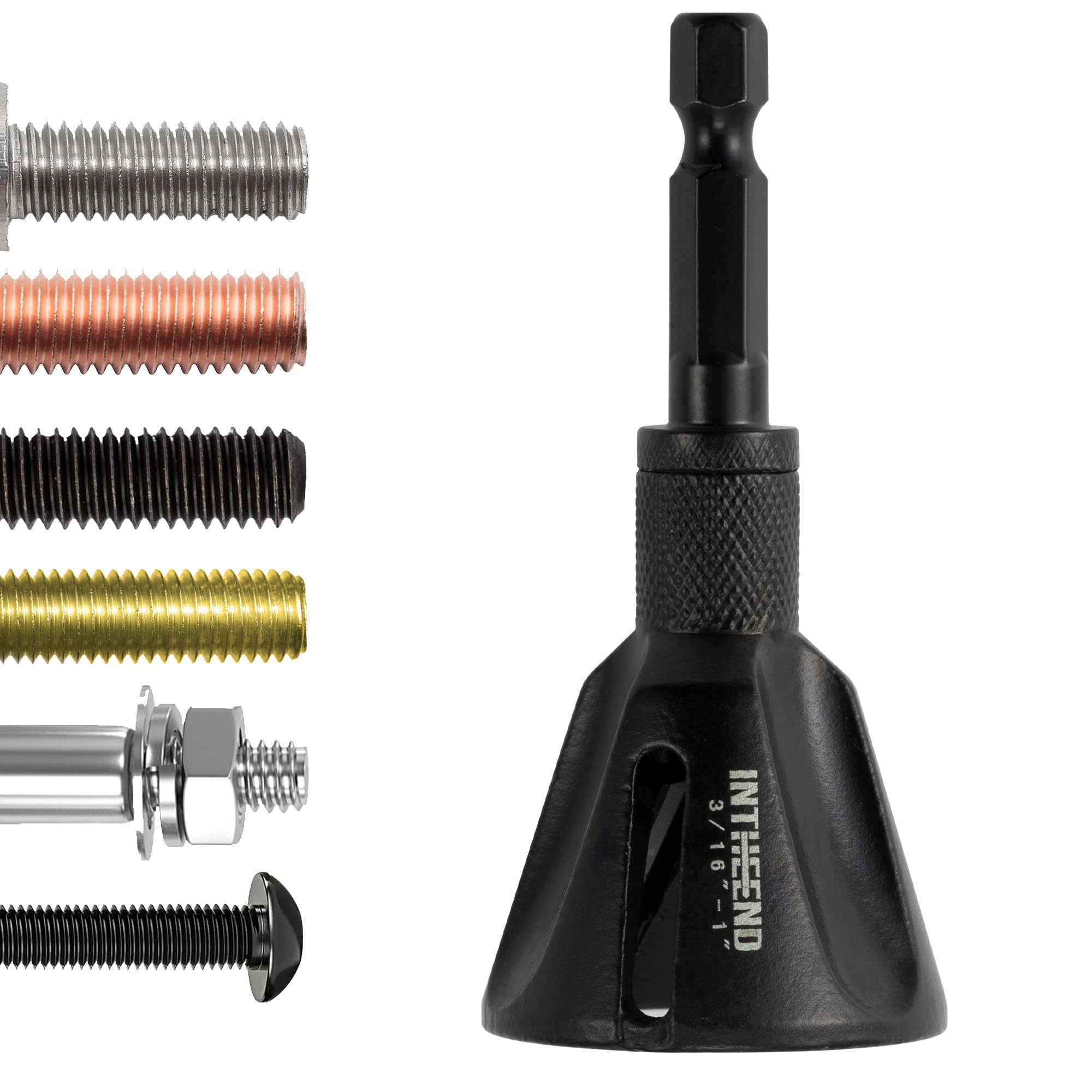 INTHEEND Deburring External Chamfer Tool, YG8 Carbide Blade Deburring Tool, Deburring Drill Bit, Remove Burr Tools with Quick Release Shank, Damaged