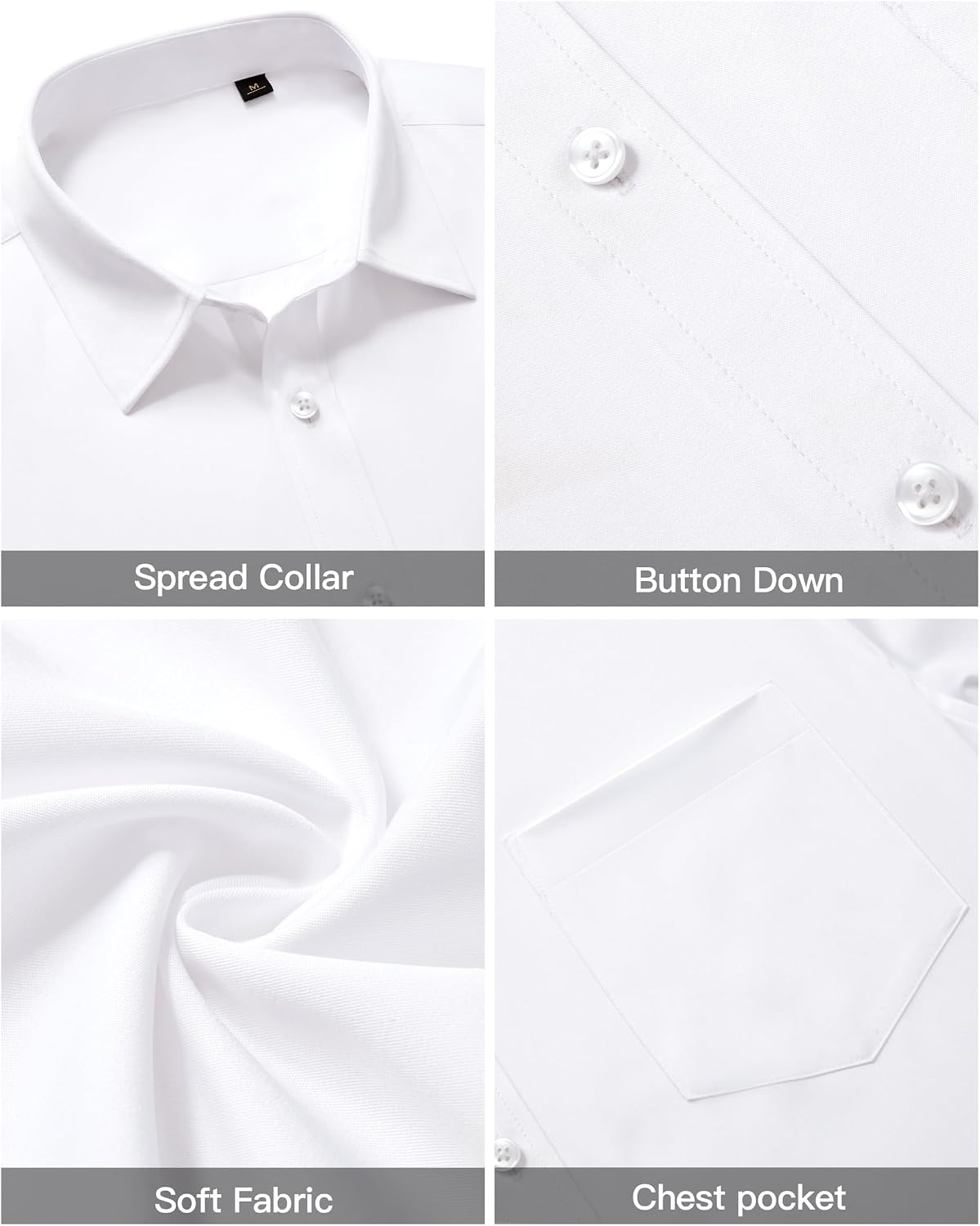 Lion Nardo Stretch Mens Dress Shirts Untucked Short Sleeve Button Down Shirts Casual Stain Shield Wrinkle Free Dress Shirt