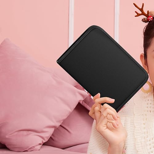 Miniatura 6 de ZOOPIP Reto de ahorro de dinero con 100 sobres ignífugos, carpeta de ahorro de dinero con sobres de efectivo, doble cremallera para seguridad