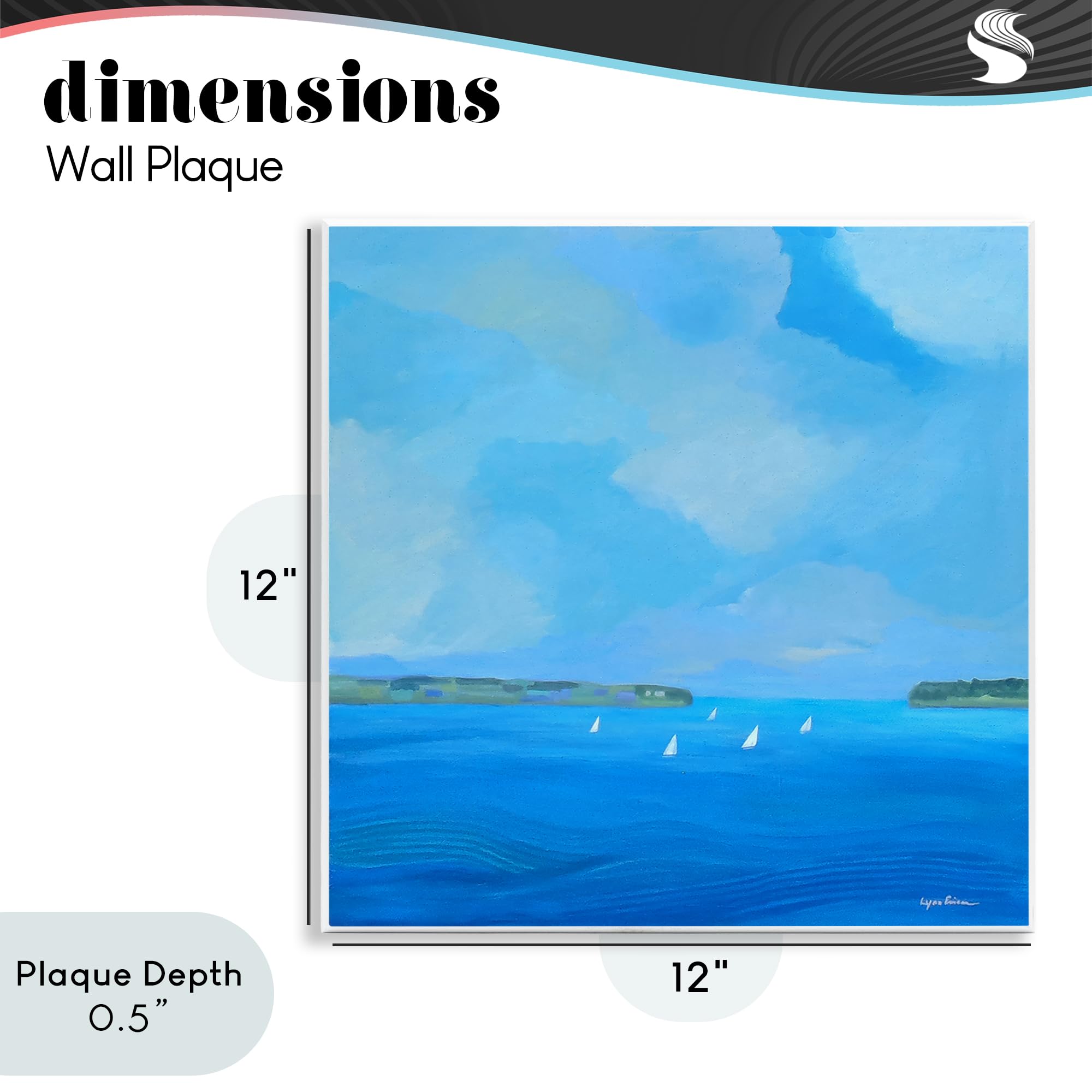 Placa de pared con diseño de paisaje marino en la costa, 30,5 x 30,5 cm