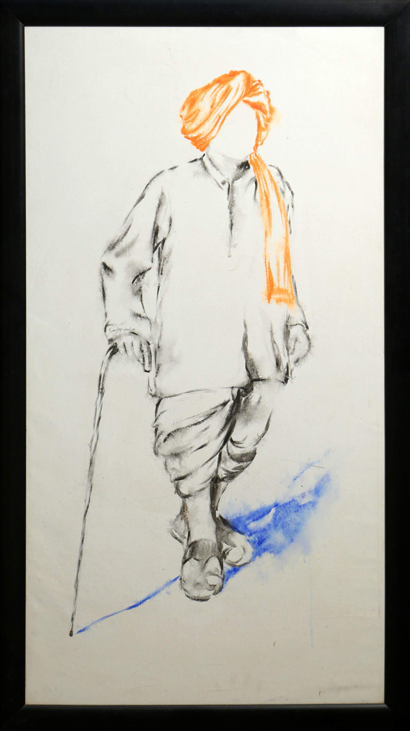Turban Man (Acrylic Painting By Sanjoy Mal)-image-18
