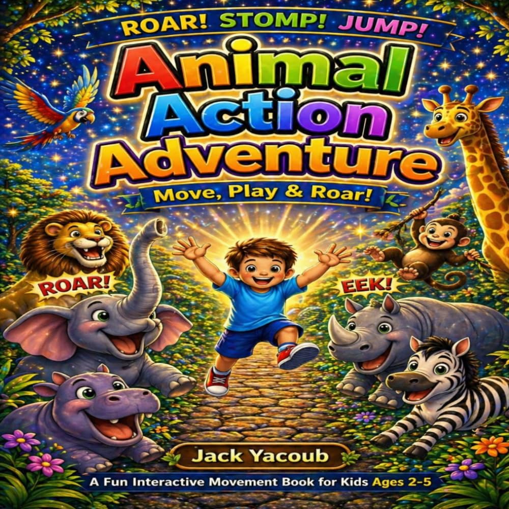 Animal Action Adventure: Move, Play & Roar!: A Fun Interactive Animal Movement Book for Kids Ages 2–5