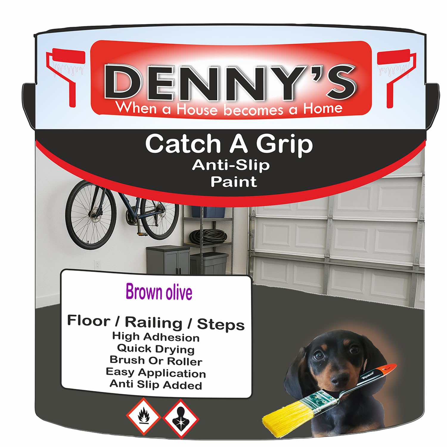 SCOOBYS PAINTS BACK IN THE MIX Catch A Grip Anti Slip Floor Paint – Non Slip Coating for Steps, Railings & Garages – 170 Colours, High Adhesion, Quick Dry, Multiple Sizes (Brown olive, 250ml Tin)