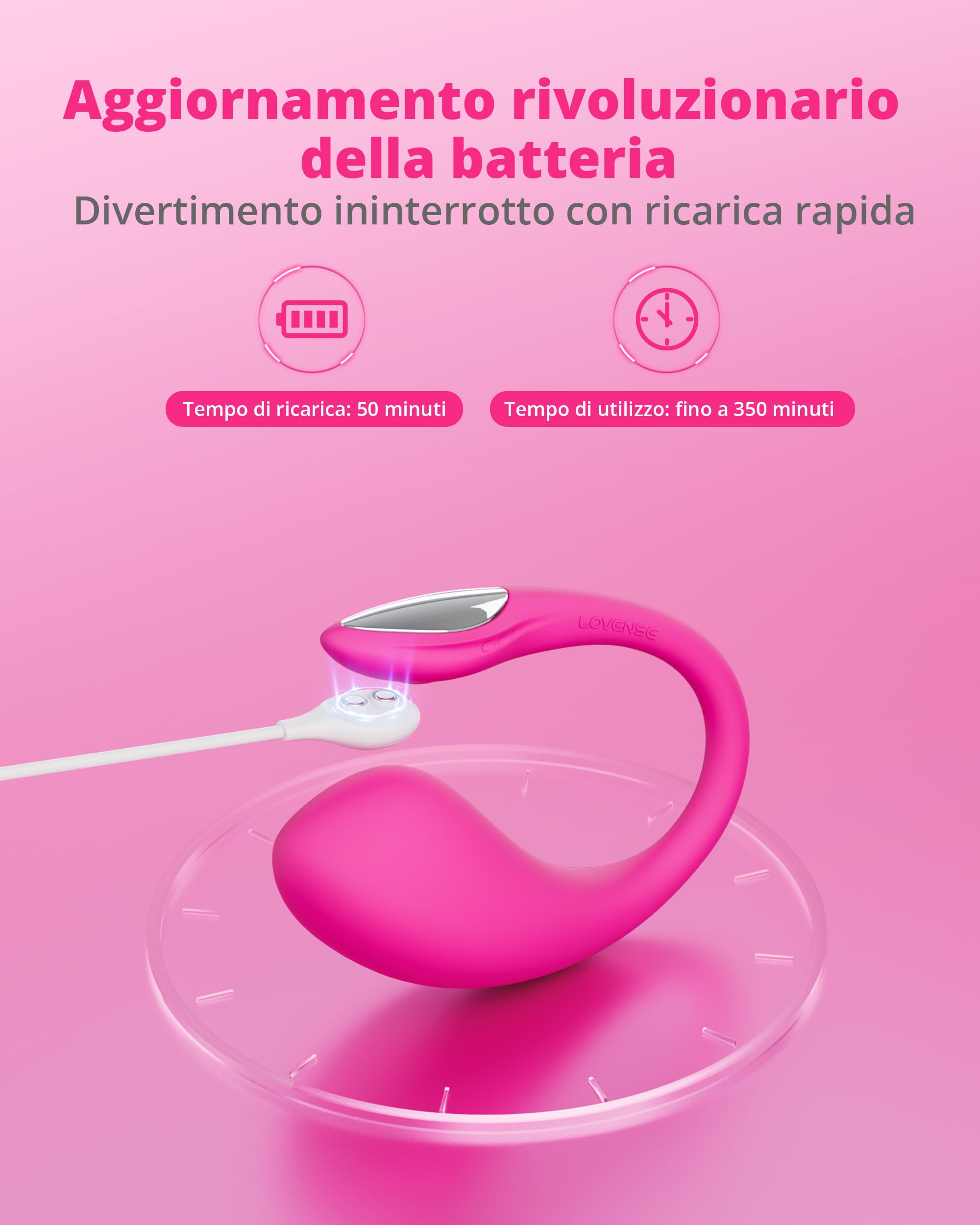 LOVENSE Lush 4 Vibrazione del punto G telecomandata per donne, giocattolo sessuale per adulti con coda luminosa a LED, vibrazione per donne con applicazione