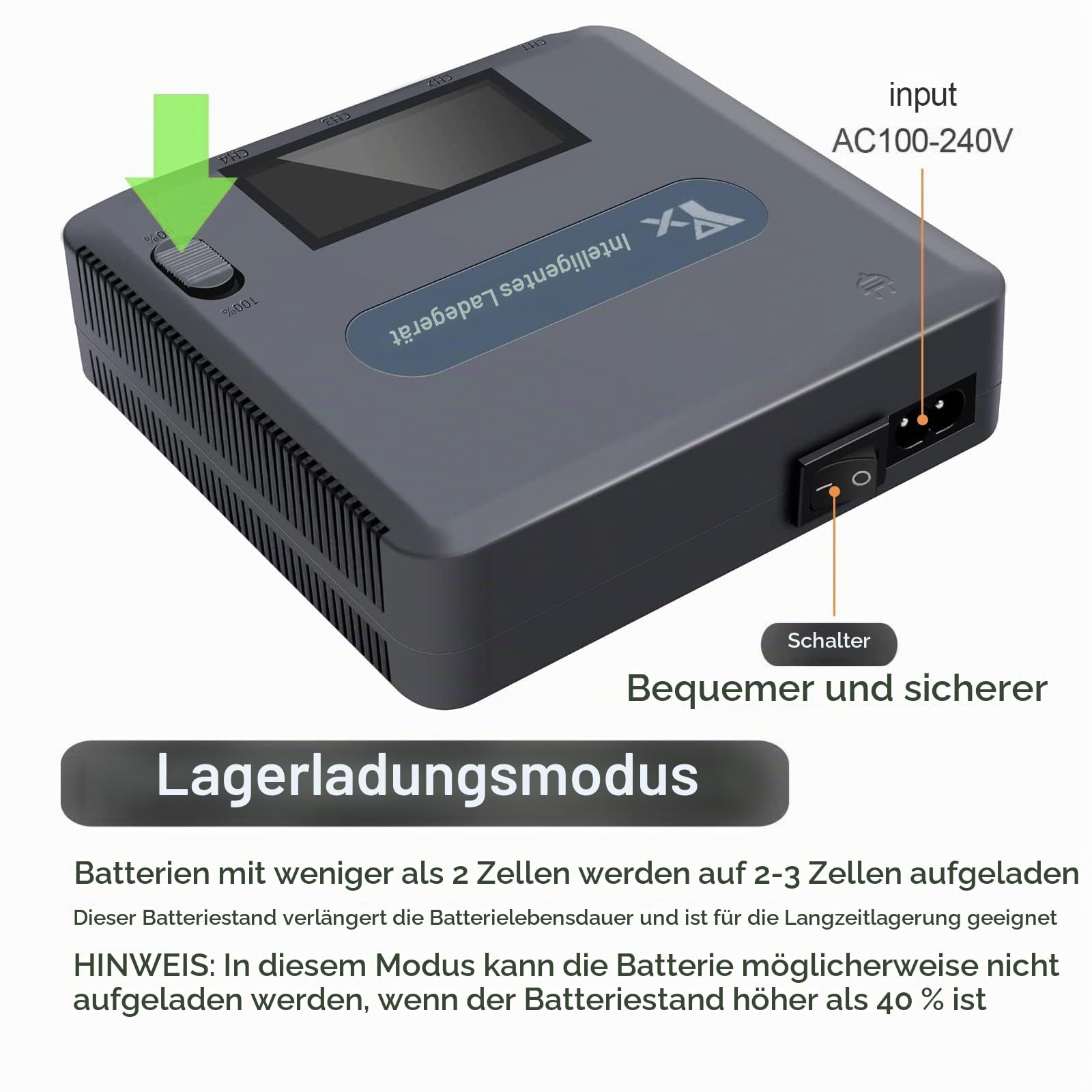 6 in 1 LCD Display Dualer Lademodus Akkuladegerät Intelligentes Ladegerät Hub Ladestation für DJI Mavic 3 Drohne