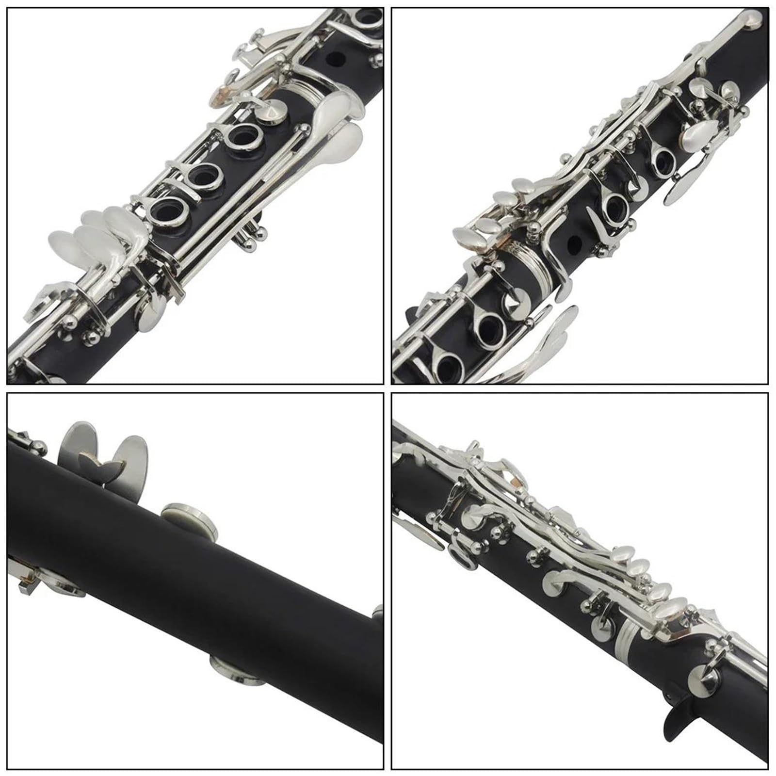 Clarinete Sib de baquelita de 17 teclas instrumento de viento madera profesional de ébano negro con caja y accesorios Tocando Clarinete