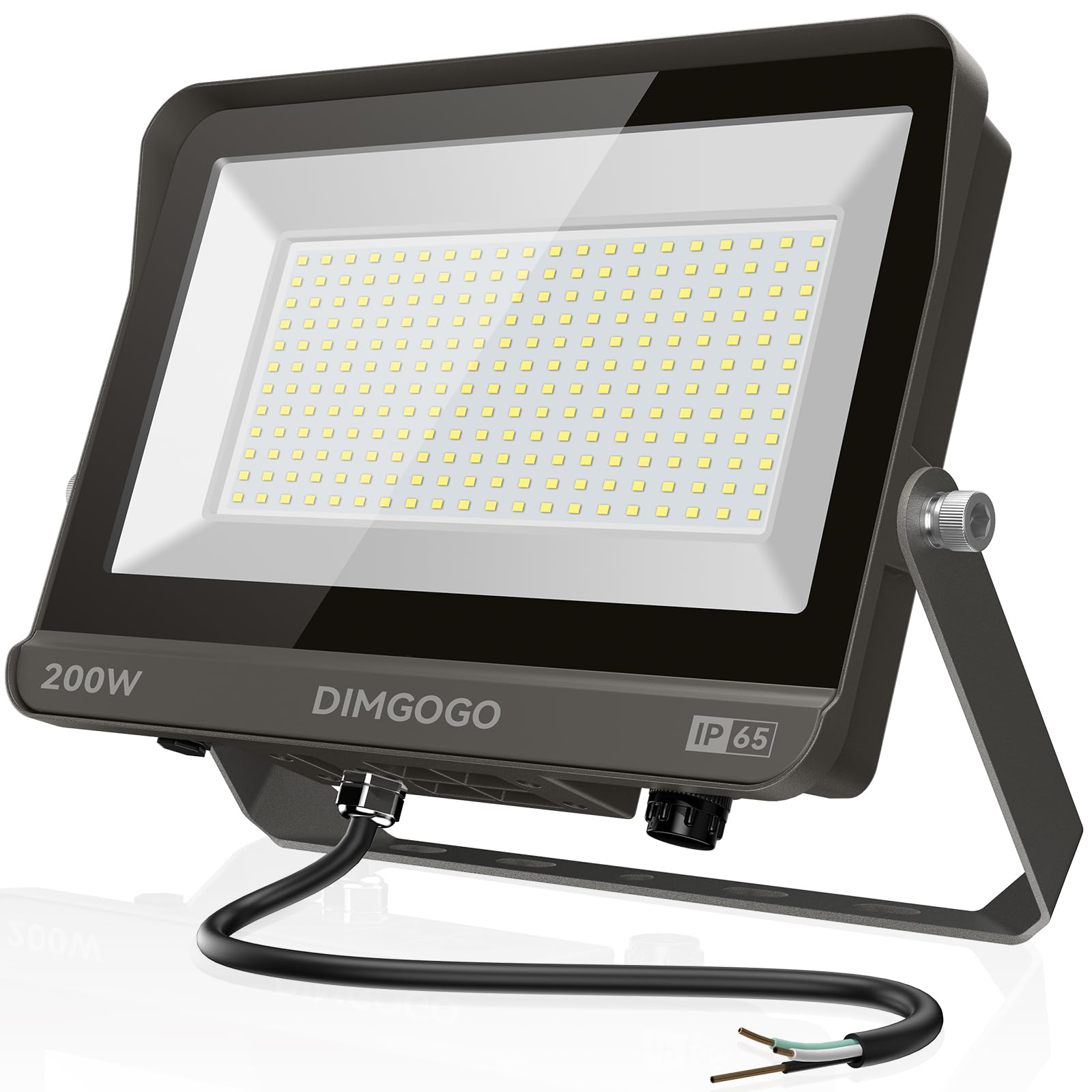 Dimgogo 200W Flood Lights Outdoor, 22000LM 5000K with Dusk-to-Dawn