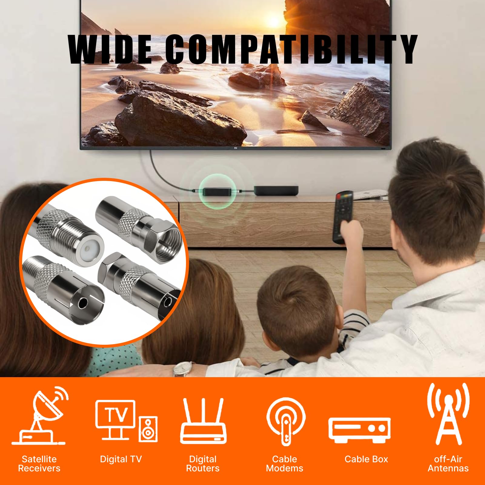 8 PCS Connecteurs Antenne TV Mâle/Femelle Kit, Adaptateur Antenne TV pour Câble SAT, Adaptateur Prise Multimédia, Raccord AntenneTV, Connecteur Coaxial Durable, Embout AntenneTV