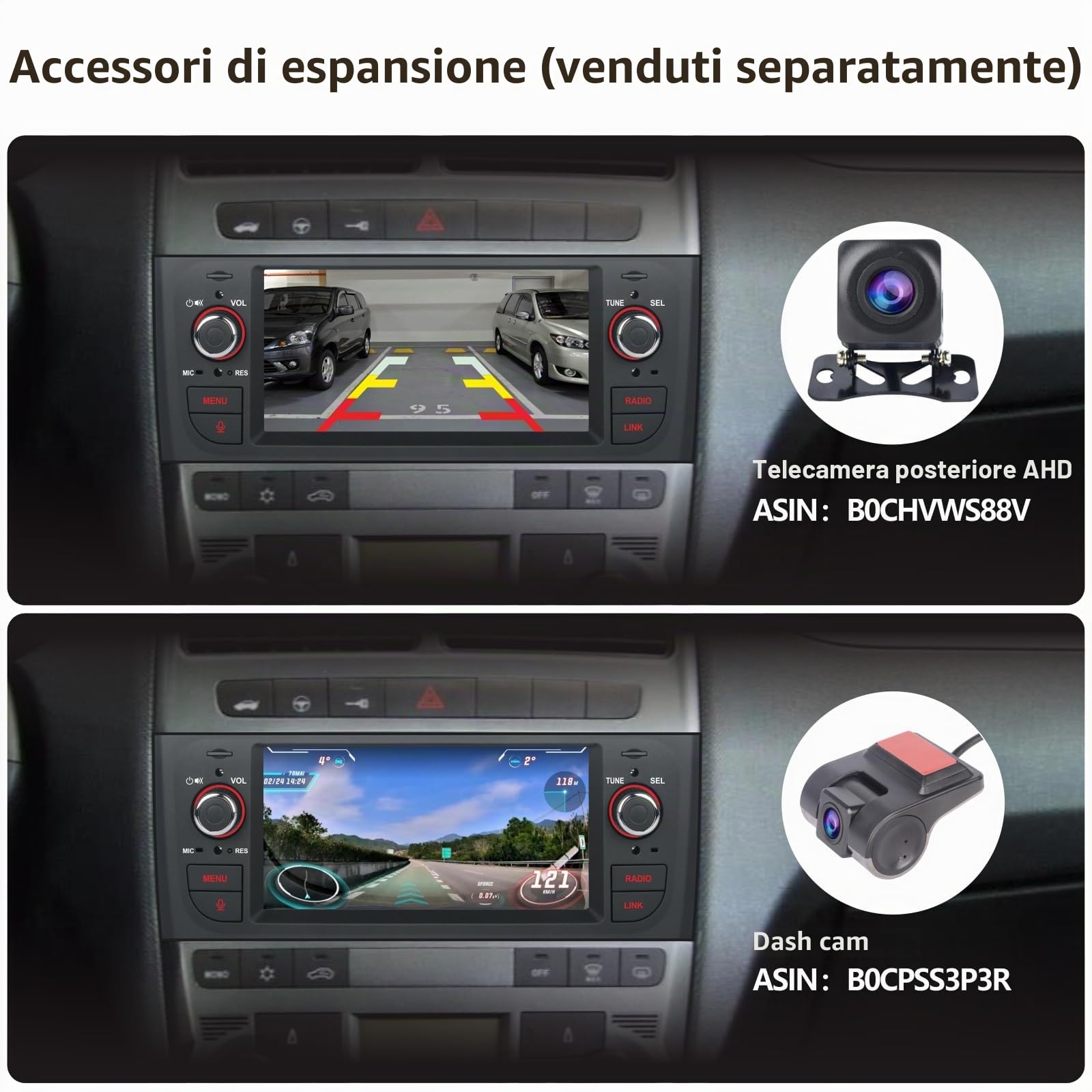 Autoradio per Fiat Grande Punto Autoradio Android con Wireless CarPlay Android Auto per Fiat Punto 2005-2009 per Linea 2007-2011, Touchscreen Stereo Auto con BT HiFi FM RDS Canbus