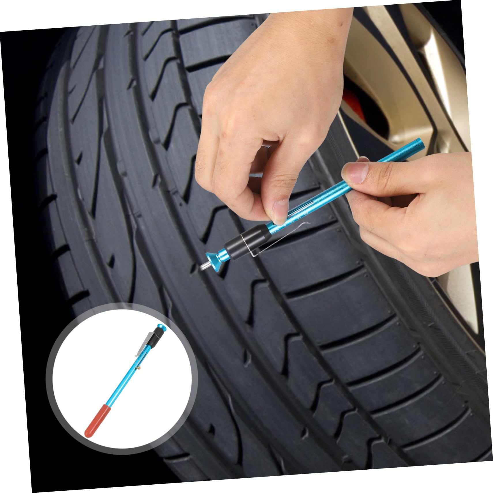 GRIRIW Automotive Brake Pad Gauge Pen Precision Measurement Tool for Tire Tread Depth Brake Pad Thickness Easy Use Compatible Various Vehicles