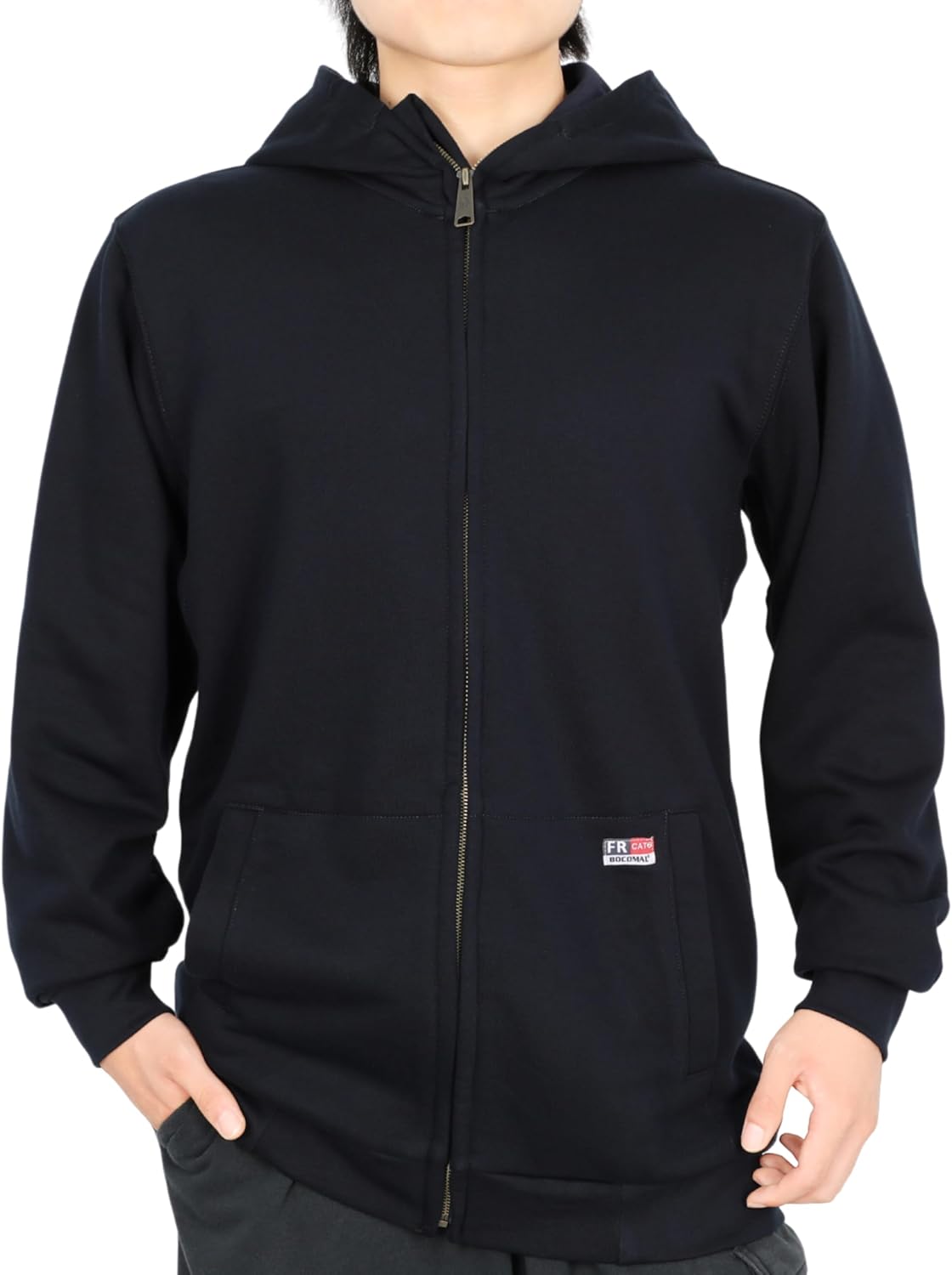 BOCOMAL FR Hoodies Zip-Up 12.5oz Heavyweight Modacrylic Cotton Permanent Flame Resistant Hooded Sweatshirts - Image 5