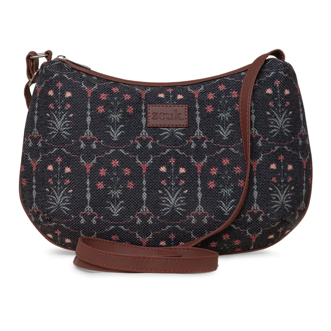 ZOUK Women's Vegan Handcrafted Taj Guldasta Structured Shoulder Bag