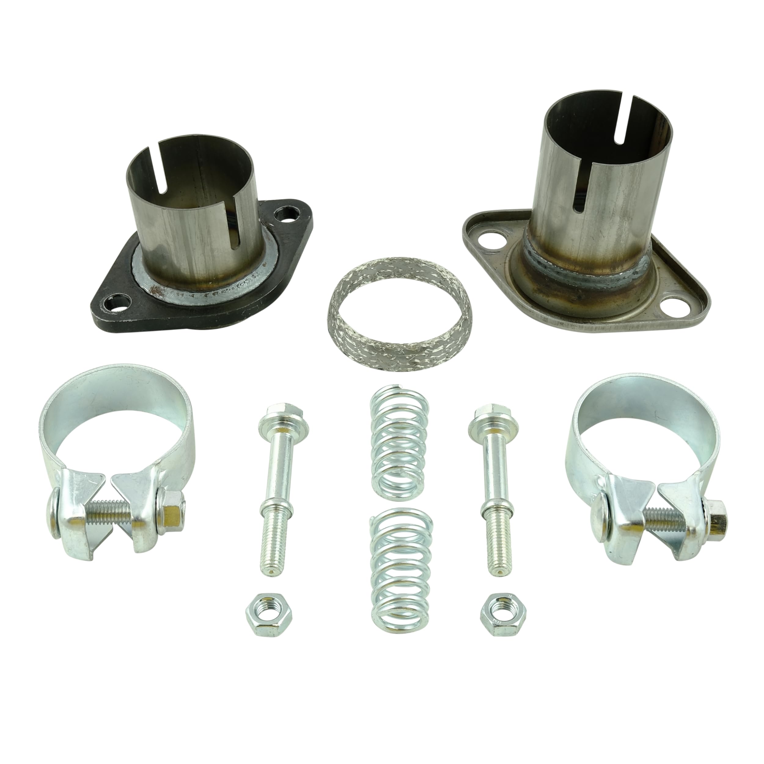 Auspuff Reparatursatz Flanschset Rohrverbinder Kompensator - Mit Schellen 55mm