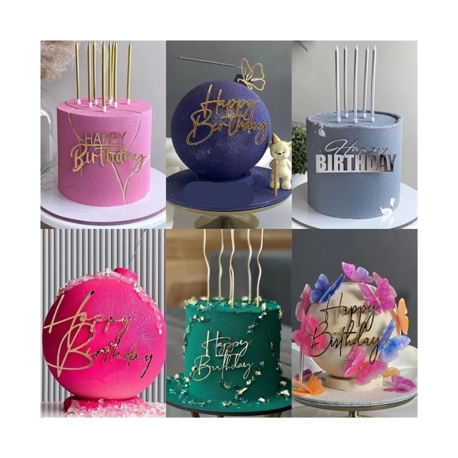 6 Stück „Happy Birthday“-Kuchenaufsätze Für DIY Kuchenherstellung