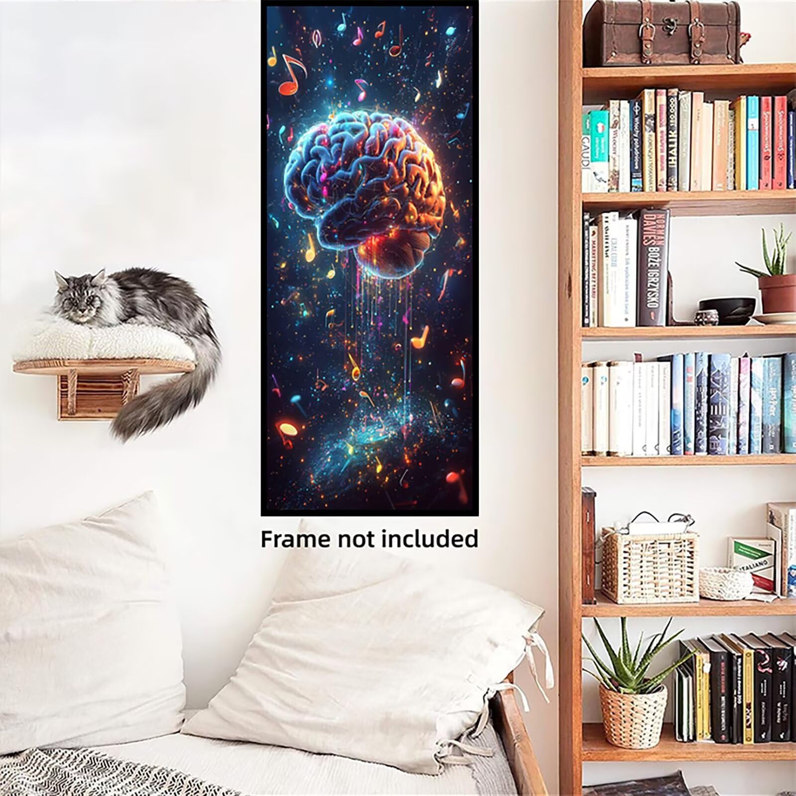 Malen Nach Zahlen 50x150cm Leinwand Abstrakt Malen Nach Zahlen Erwachsene mit Ohne Rahmen, DIY Kreativ Set für Erwachsene mit Pinseln und Acrylfarbe, Zimmer Deko Farbe Landschaft Geschenk, P0M-740