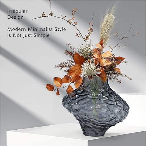 Miniatura 2 de FAIRYBIRD Florero único, florero de cristal estético de 6.7 pulgadas para flores, florero de vidrio fresco, decoración moderna de jarrón