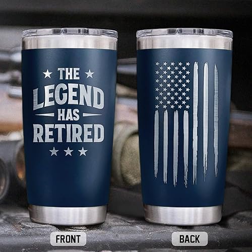 Miniatura 5 de Regalos de jubilación para hombres 2025  The Legend Has Retired  Vaso de bandera estadounidense, idea de regalo de broma de jubilación para hombres,
