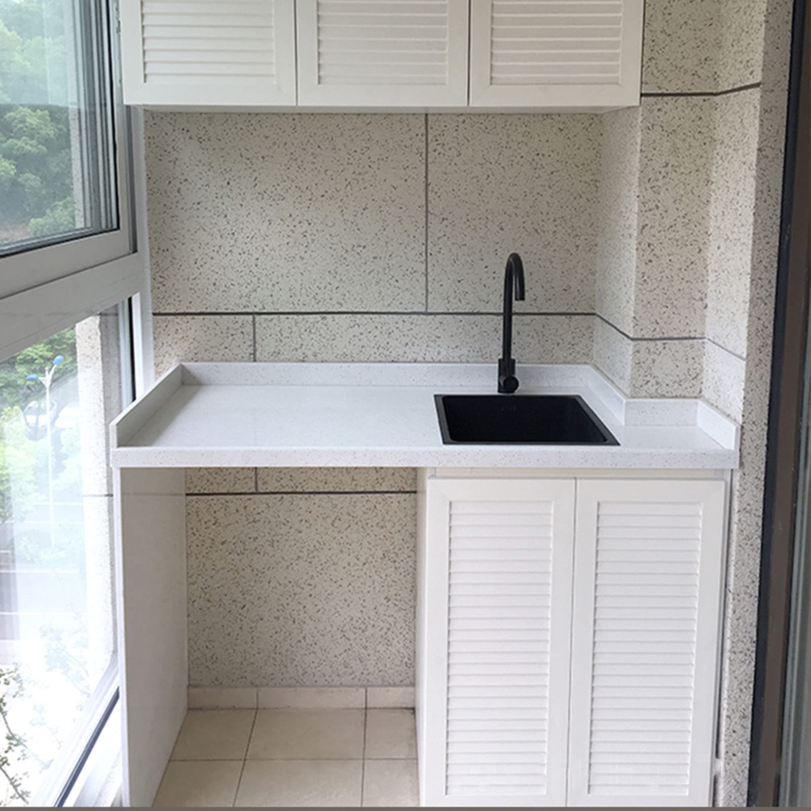 Lavello da Cucina Mono Vasca ad Incasso o da Appoggio, Materiale in Acciaio 304 con Set di Scarico ​e Filtro Anti Otturamento Inclusi, Colore Nero 34 * 38 cm