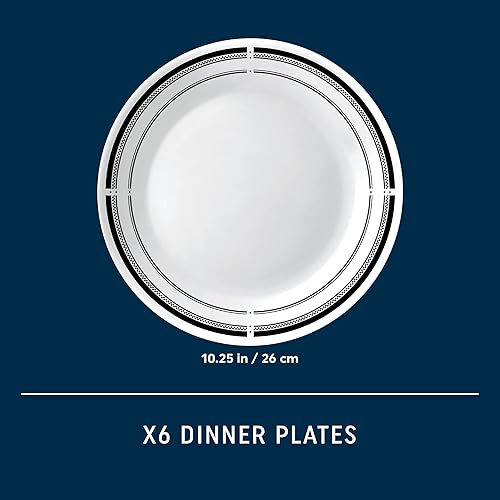 Miniatura 5 de Corelle Vitrelle - Juego de platos llanos de 10.25 pulgadas, triple capa resistente al vidrio y al astillado, platos redondos ligeros, 6 piezas