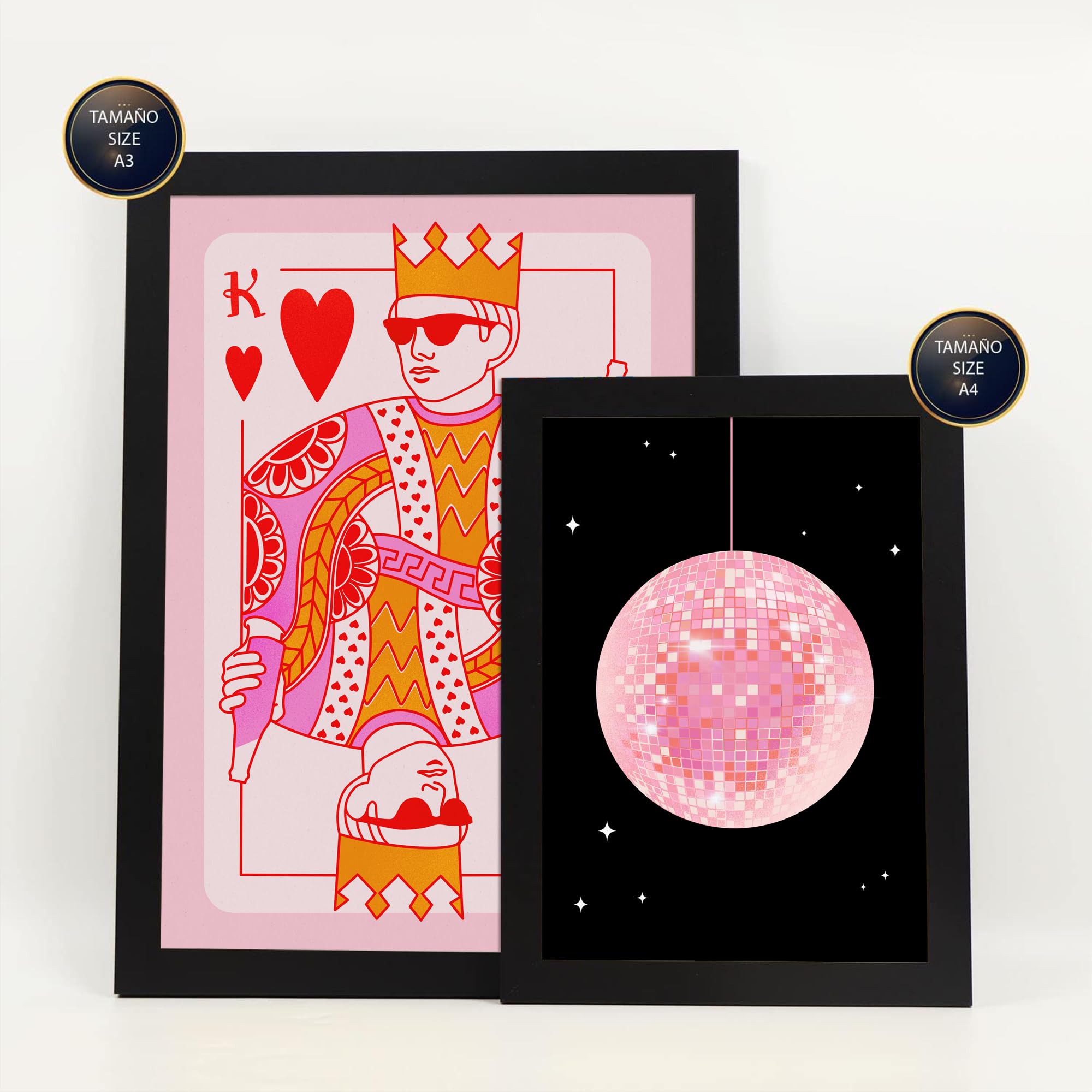 Nacnic Set de 6 Cuadros Illustraciones de arte moderno femenino ilustración de diseño para decorar las paredes del hogar. Habitación A3 y A4 Marco negro