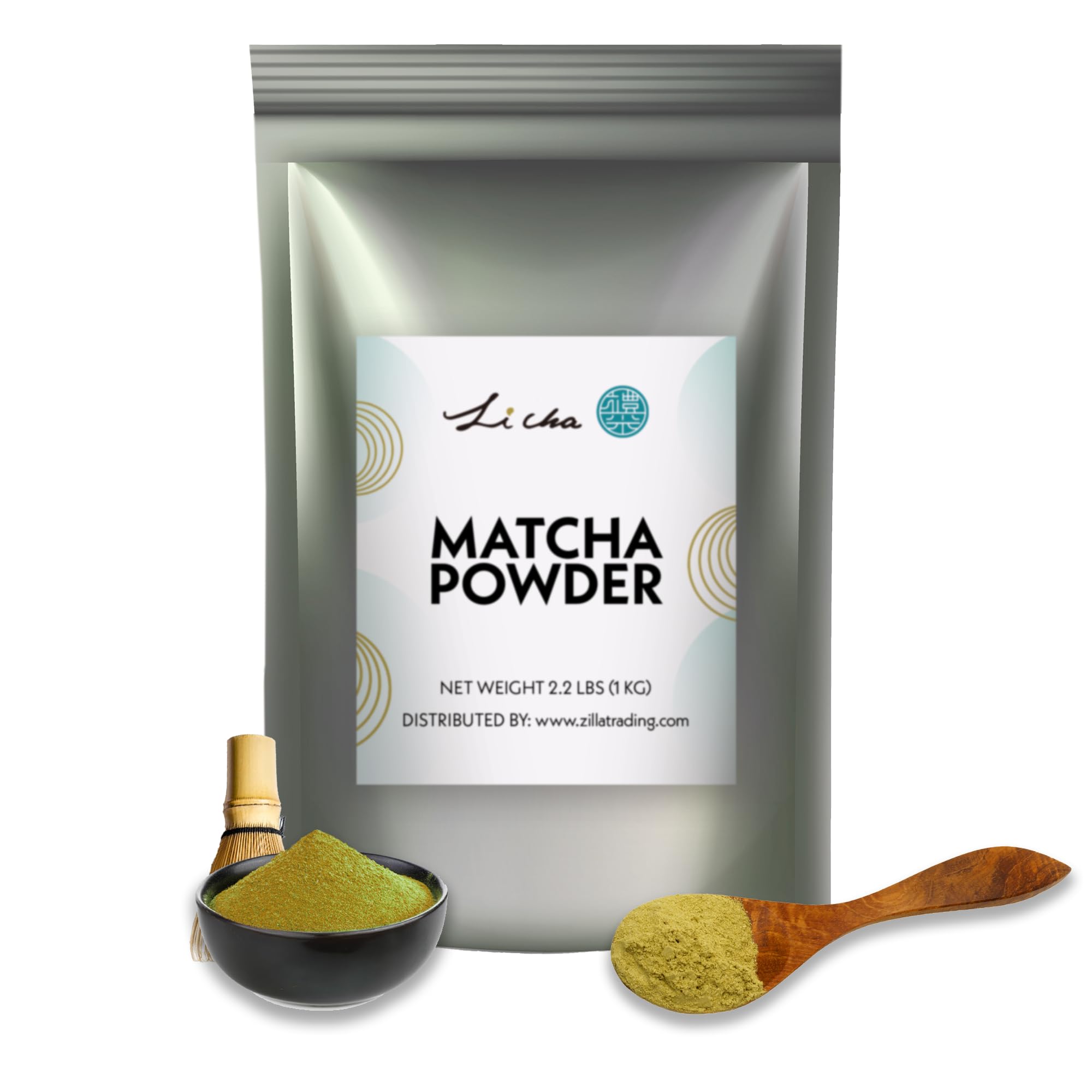 Li Cha Matcha Tea Powder (1kg/2.2lbs Bag) | Sweetened Beverage Mix for Bubble Milk Tea, Boba Beverages & Desserts