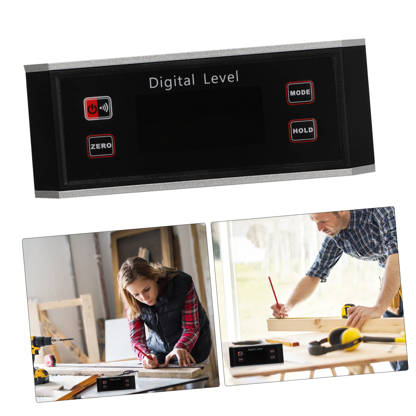 Inclinómetro Digital de Burbuja Pantalla y Modo Absoluto y Relativo, Buscador de Ángulos Abs para Albañilería