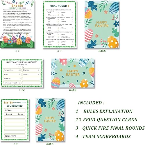 Miniatura 3 de FHSC001 - Juego de feudos para el día de Pascua, suministros para fiestas del día de Pascua, juegos del día de Pascua para adultos y adolescentes,