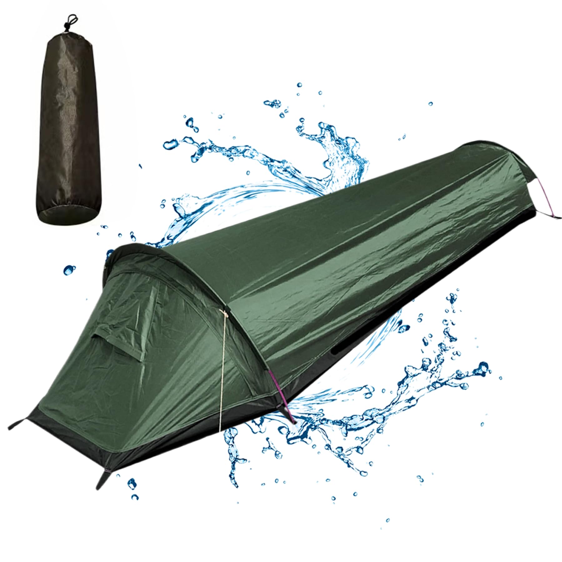BEAHING Ultraleichtes und wasserdichtes 1-Mann-Zelt, atmungsaktives 1 -Personen-Zelt mit feinem Netz, tragbares Rucksackzelt mit Tragetasche zum Wandern, Camping, Bergsteigen und Angeln Sport & Freizeit