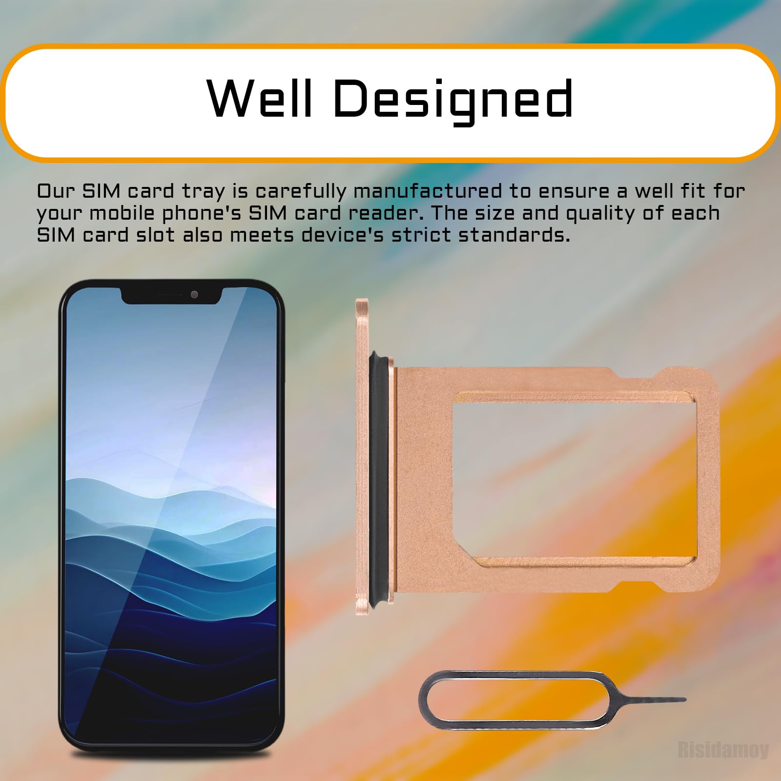 Ranura para tarjeta SIM dorada de repuesto para iPhone Xs versión SIM única para iPhoneXs Adaptador de soporte de bandeja de tarjetas con anillo de goma impermeable eyector de aguja para