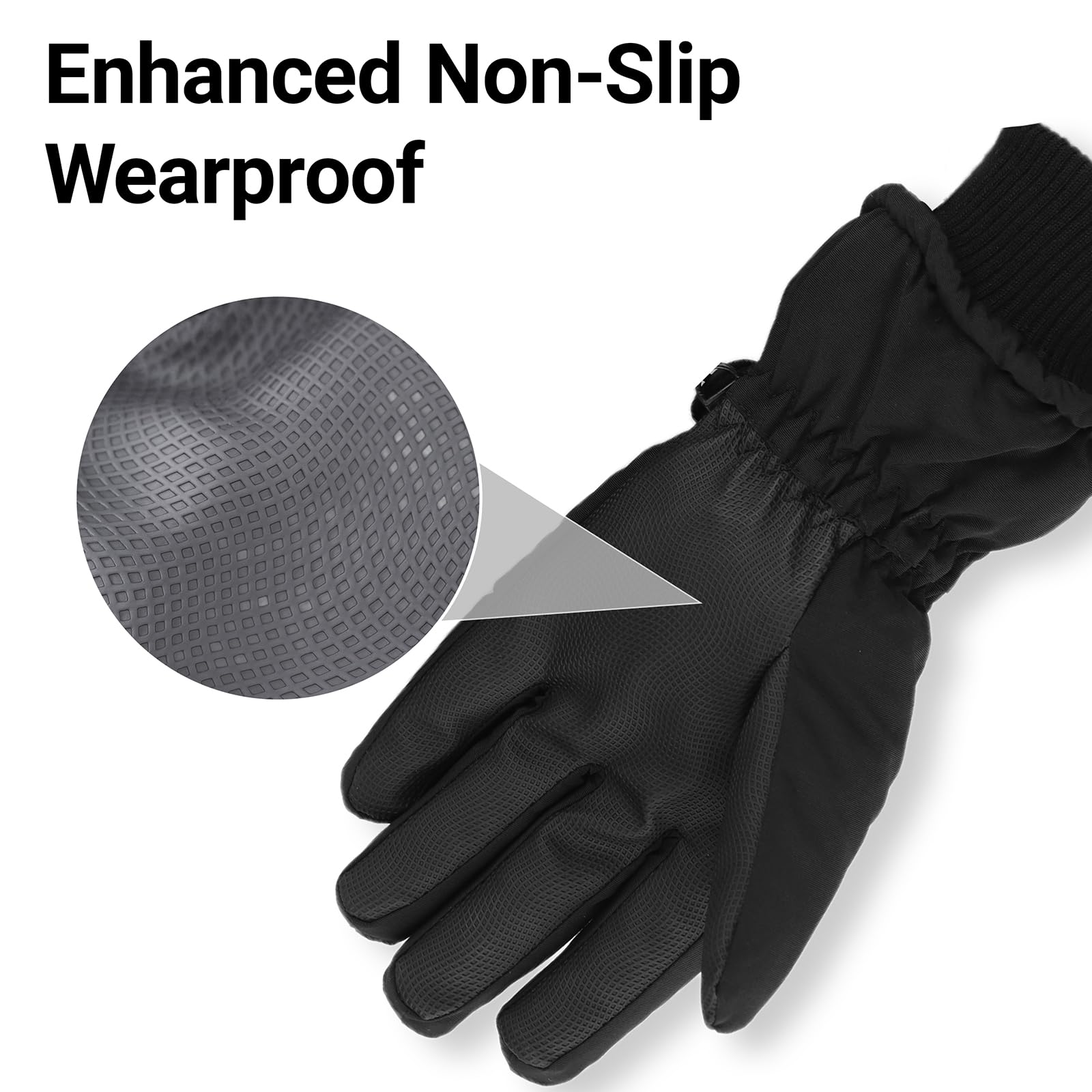 XuoAz Wasserdichte Winter-Ski-Handschuhe für Damen und Herren, rutschfest, Touchscreen, warme Snowboardhandschuhe für kaltes Wetter