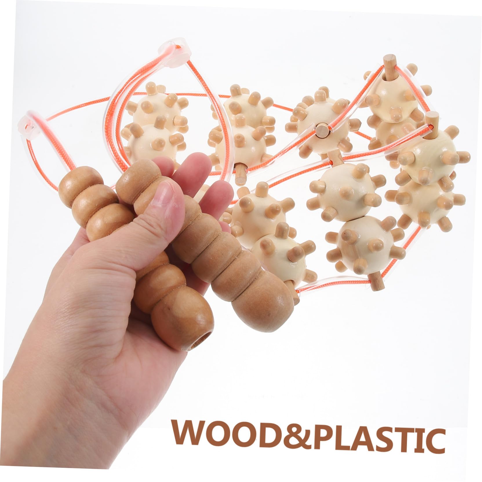 Masajeador de Espalda de Madera Rodillo para Estiramiento y Relajación Muscular, Herramienta Portátil y Cómoda para Uso en Casa Después del Ejercicio
