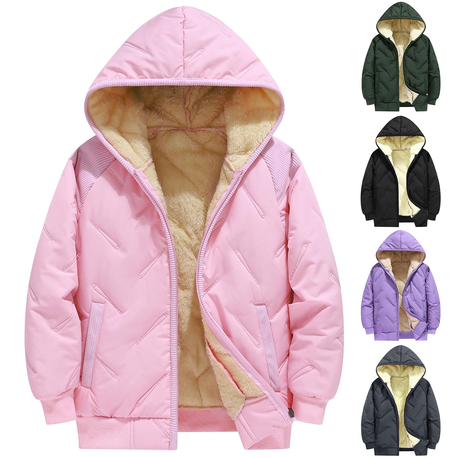 Generisch Parka giacca a vento per bambini, riflettore, abbigliamento invernale, giacca sportiva alla moda, piumini, giacca leggera con cappuccio, soffice piumino, impermeabile, parka invernale calda