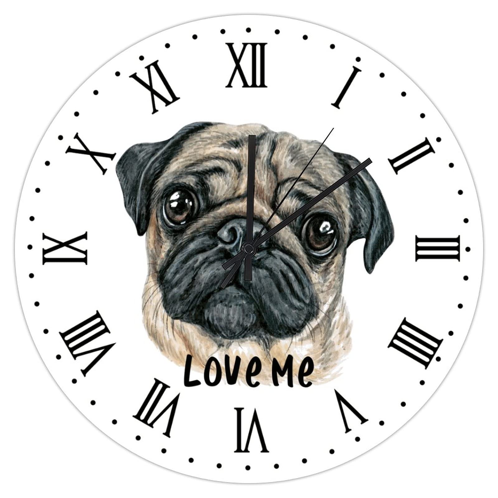 Horloge murale carlin pour salle à manger et salon style campagnard en bois 38cm