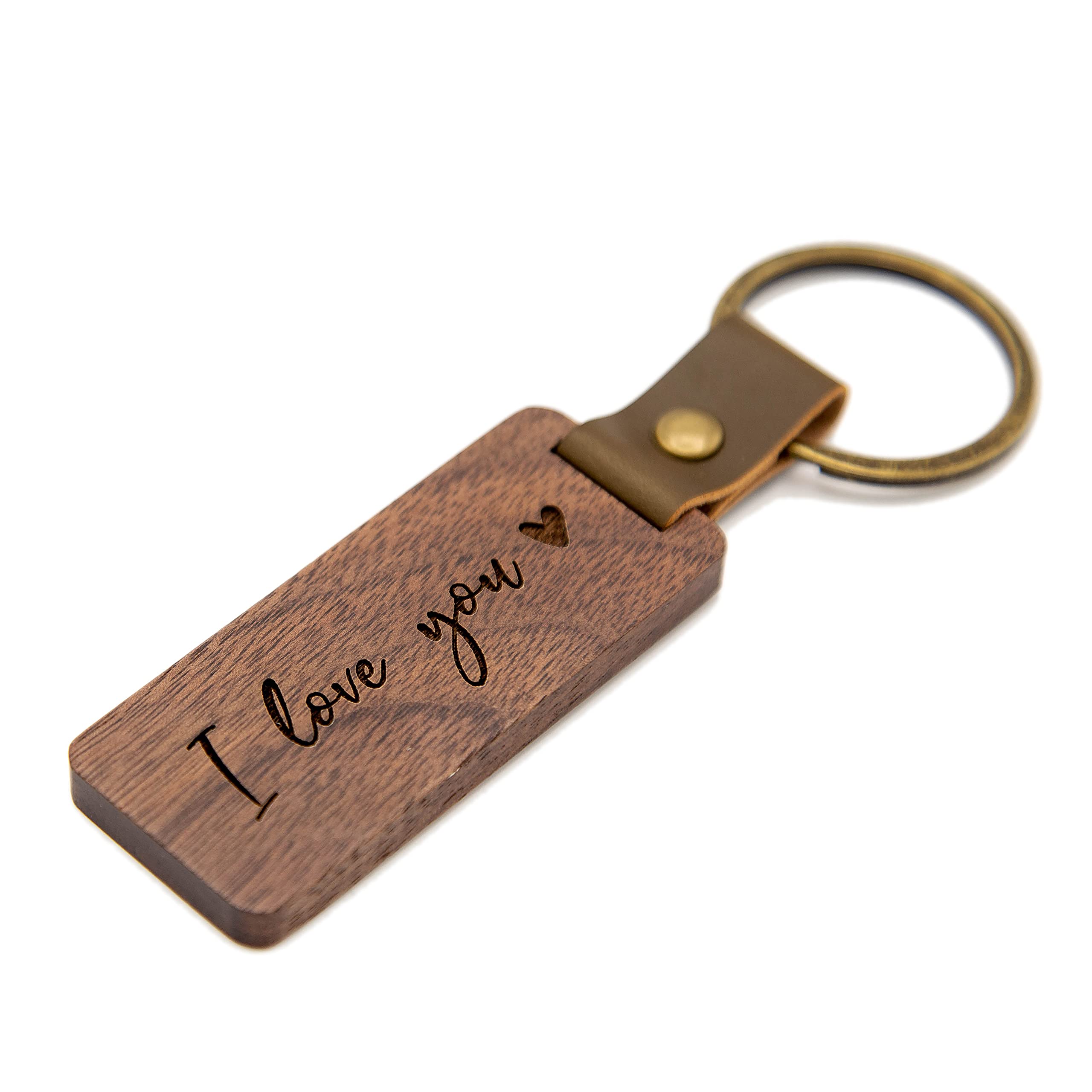 Keychain - Engraved Wooden Keychain Key Chain Birthday Gift, 5th Year Wedding Anniv Ideas